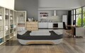 Canapea extensibila 3 locuri ELTAP, Ewa II, 189x90x88 cm, lemn/poliester, gri deschis/negru