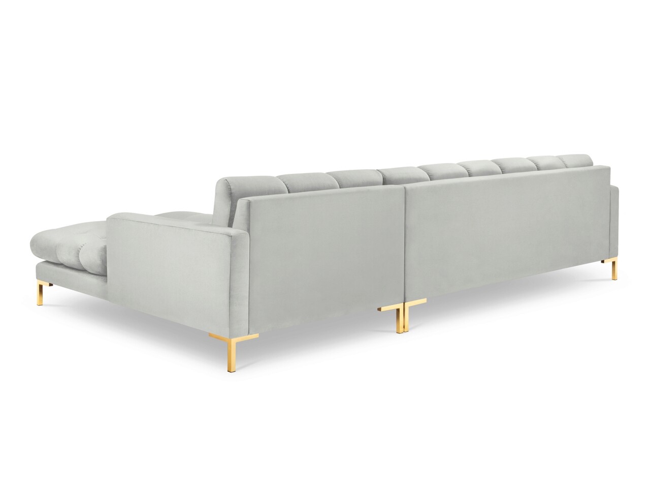 Coltar dreapta 5 locuri, Mamaia, Micadoni Home, GL, 293x185x75 cm, catifea, argintiu - 2 | YEO