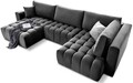 Coltar extensibil stanga 6 locuri ELTAP, LT-06NU, Bonito, 350x175x92 cm, lemn/poliester, gri inchis