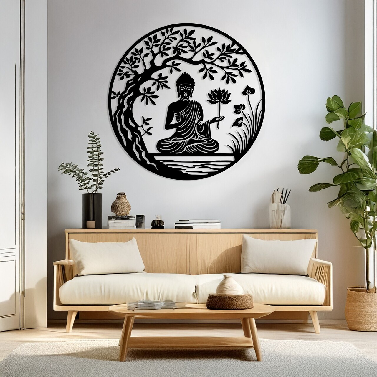 Decoratiune de perete, DCV-1080-MT, Dimensiune: 80 x 80 cm, Negru — imaginea 2
