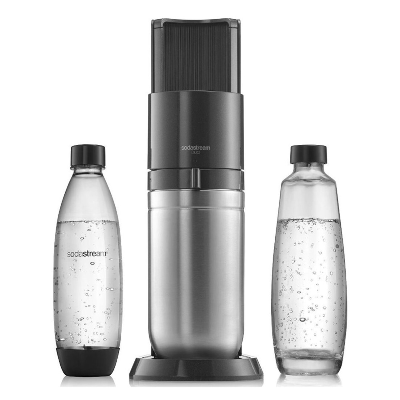 Aparat sifon Duo, cu 2 sticle incluse, Negru Metalic - SodaStream - imagine 3
