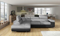 Coltar extensibil stanga 4 locuri, ELTAP, Anton, 272x203x85 cm, lemn/poliester, gri deschis/negru