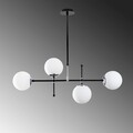 Lustra, My Legend - 145-AV2, Sheen, 90 x 15 x 67-82 cm, 4 x E27, 40W, negru/alb