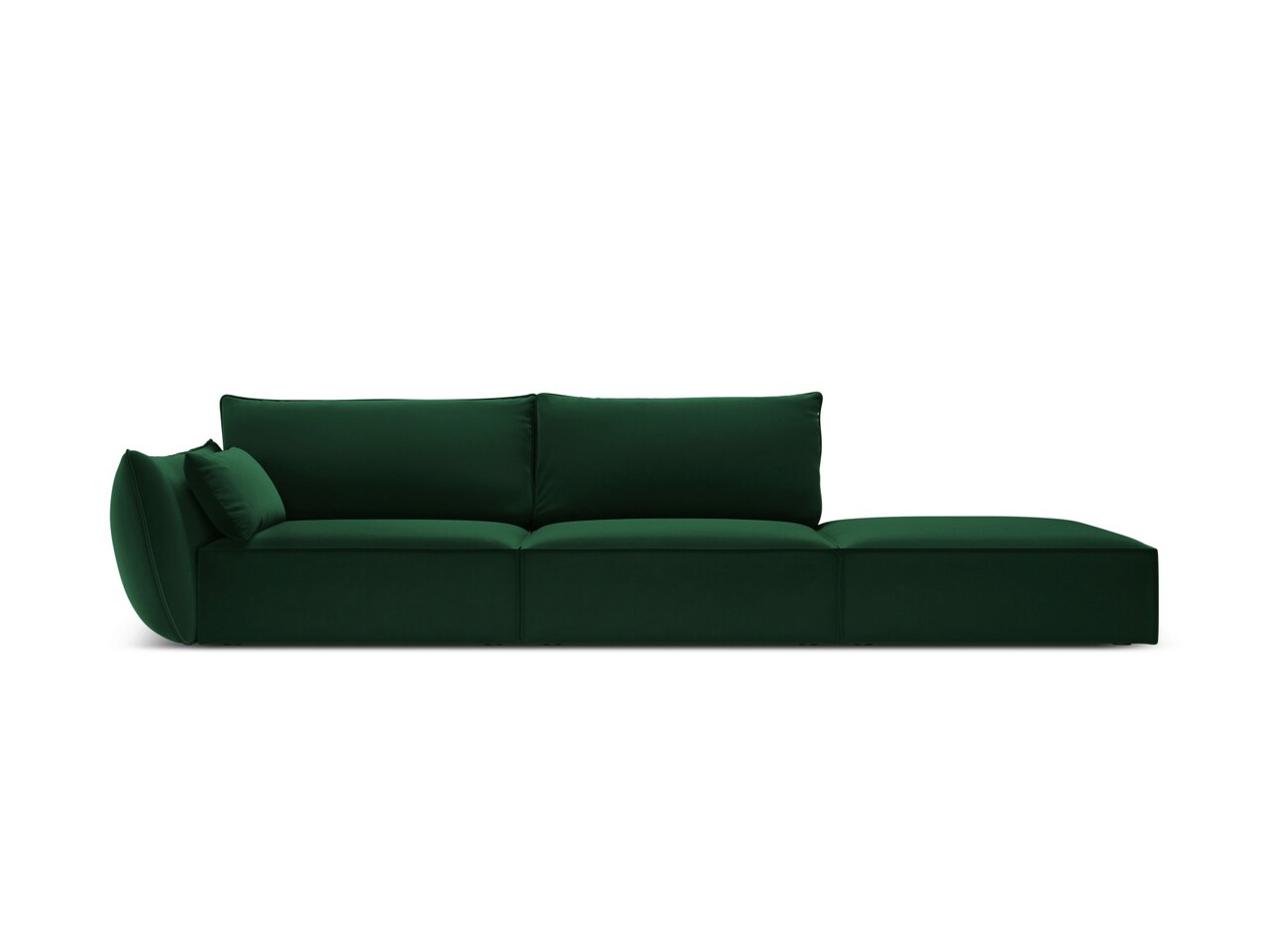 Canapea 4 locuri cotiera dreapta, Kaelle, Micadoni Home, BL, 264x110x85 cm, catifea, verde bottle Canapele 2
