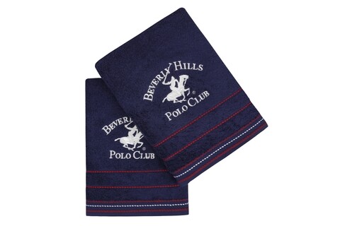 Set 2 prosoape de baie, Beverly Hills Polo Club, 401, 70×140 cm, 100% bumbac, bleumarin Beverly Hills Polo Club