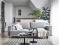 Canapea extensibila 4 locuri ELTAP, SO-DAL-04VE, Dalia, 248x84x95 cm, lemn/poliester, gri deschis