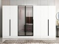 Dulap pentru haine, Hanah Home, Nisa, 315x210x52 cm, Alb
