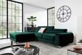 Coltar extensibil stanga 3 locuri ELTAP, LT-35NU, Grayson, 278x205x92 cm, lemn/poliester, verde inchis