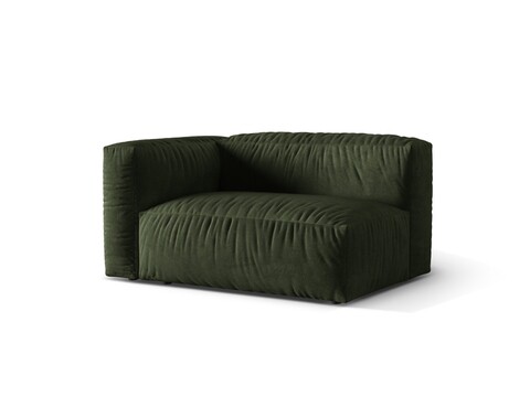Modul stanga pentru canapea, 1 loc, Martina-120, Micadoni Home, 160x106x75 cm, catifea, verde