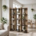 Corp biblioteca, Hanah Home, Aura, 37.8x150x23.8 cm, Stejar cald/Nuc Istanbul
