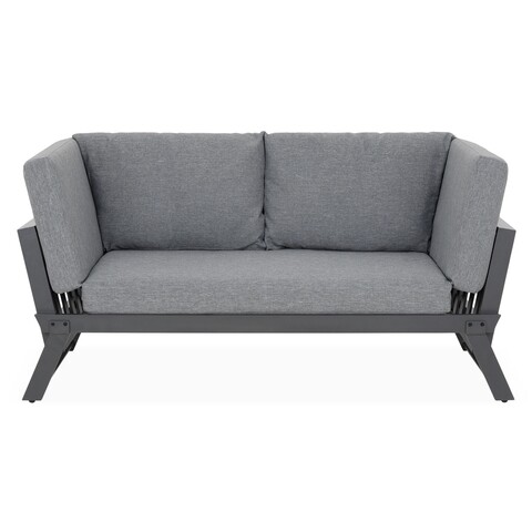 Pat de zi gradina/terasa, Haga, L.123 l.74 H.29.5/73, aluminiu, antracit/gri