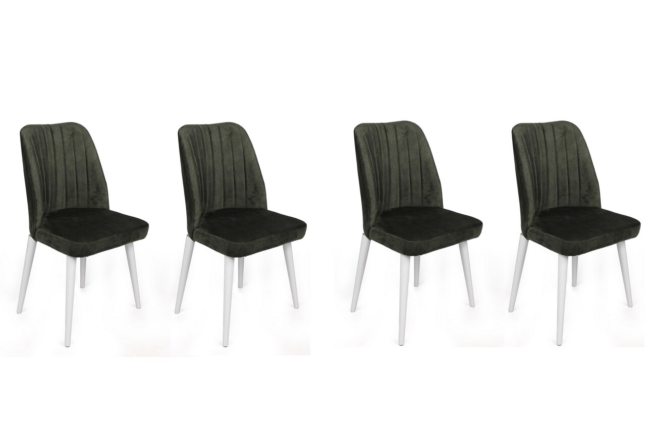 Set de scaune, Nmobb, Alfa-492 V4, Metal , Kaki/Alb