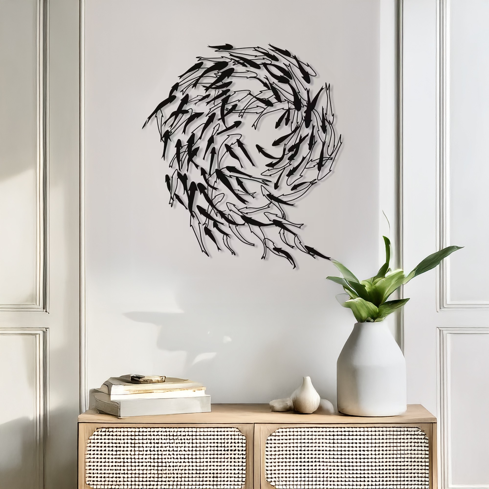 Decoratiune de perete, DCV-1008-MT, Dimensiune: 40 x 40 cm, Negru
