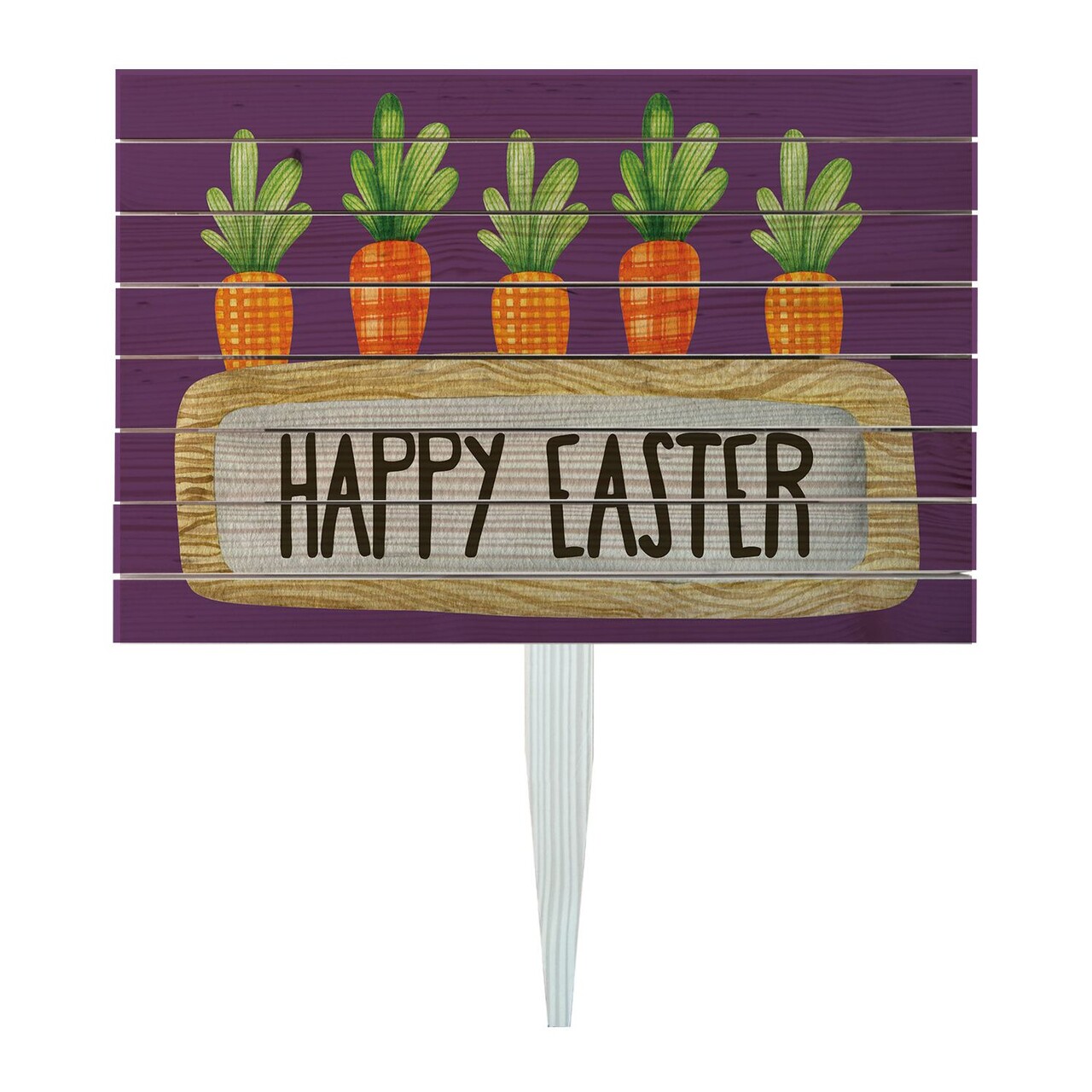Semn de curte, Happy Easter Carrots, 58x38 cm, Multicolor - imagine 3