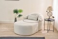 Canapea extensibilă cu 1 loc, Balcab Home, 825BLC4726, Material: 100% POLIESTER (țesătură cu textură de in), Crem