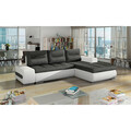Coltar extensibil dreapta 4 locuri ELTAP, Ov26, Ottavio, 275x180x85 cm, lemn/poliester, gri inchis/alb