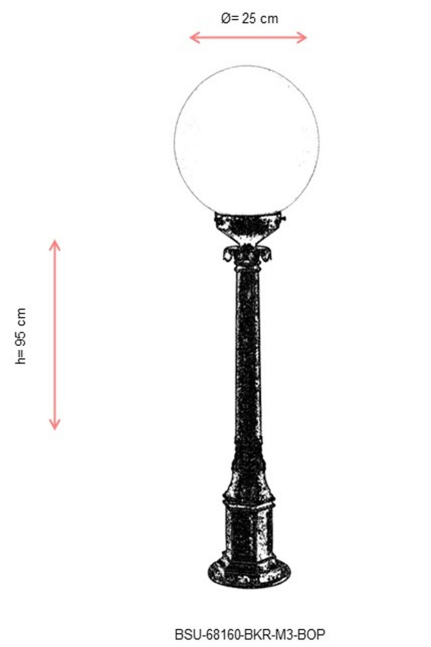 Lampadar de exterior, Avonni, 685AVN1157, Plastic ABS, Maro