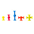 Joc de constructie Mini Squigz, Fat Brain, Tomy, 13x14 cm, silicon, multicolor