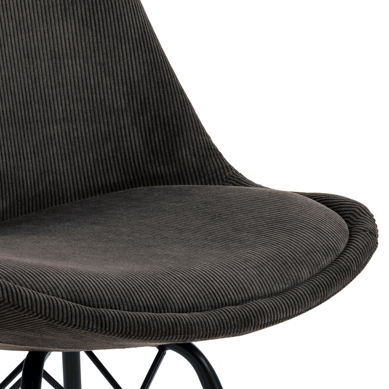 Scaun Eris, Actona, 48.5x54x85.5 cm, tesatura corduroy/otel, antracit - view 3
