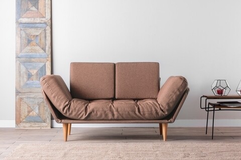 Canapea extensibila Nina Daybed, Futon, 3 locuri, 200×70 cm, metal, maro dechis 200x70 imagine model 2022