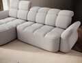 Coltar extensibil stanga 3 locuri ELTAP, Beneth, 301x185x115 cm, lemn/poliester, gri deschis