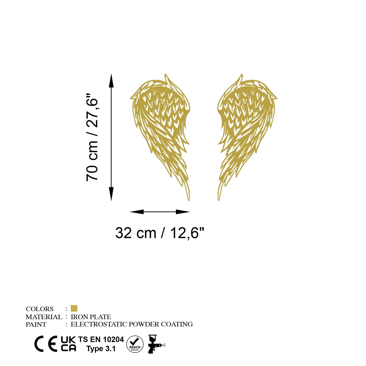 Decoratiune de perete, Alato-2, (Grosime: 1,5 mm), Auriu - view 7