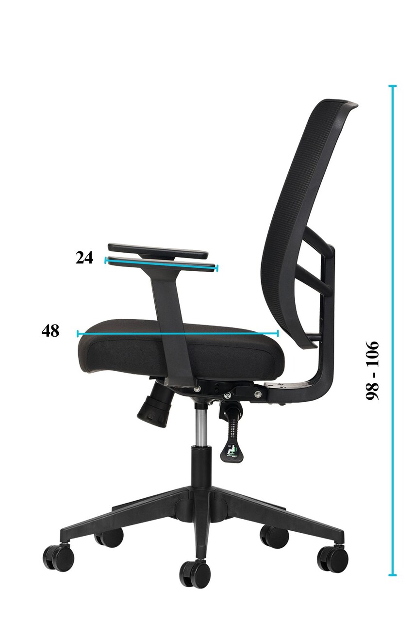 Scaun de birou, Hanah Home, Leto 108, 62x108x68 cm, Plastic, Negru