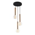 Lustra Tubo, Maison in Design, 3 x E27, 40W, negru/auriu