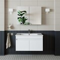 Set Dulap de Baie cu Chiuvetă și Oglindă (2 Piese), Hanah Home, 1326, MDF-LAM, Alb mat