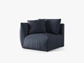 Modul stanga pentru canapea, 1 loc, Chris-259, Micadoni Home, 110x100x80 cm, tesatura structurata chenille, albastru muted