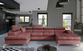 Coltar extensibil stanga 5 locuri ELTAP, Edr-13, Eduardo, 337x205x88 cm, lemn/poliester, roz inchis