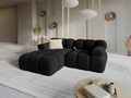 Coltar modular stanga 3 locuri, Bellis-51, Micadoni Home, 188x155x70 cm, catifea, negru