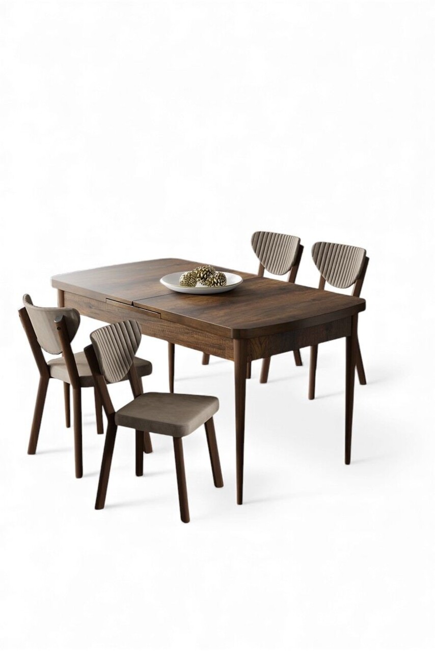 Set masa extensibila si scaune, Hanah Home, Exve, Baroc / Cappuccino - view 2