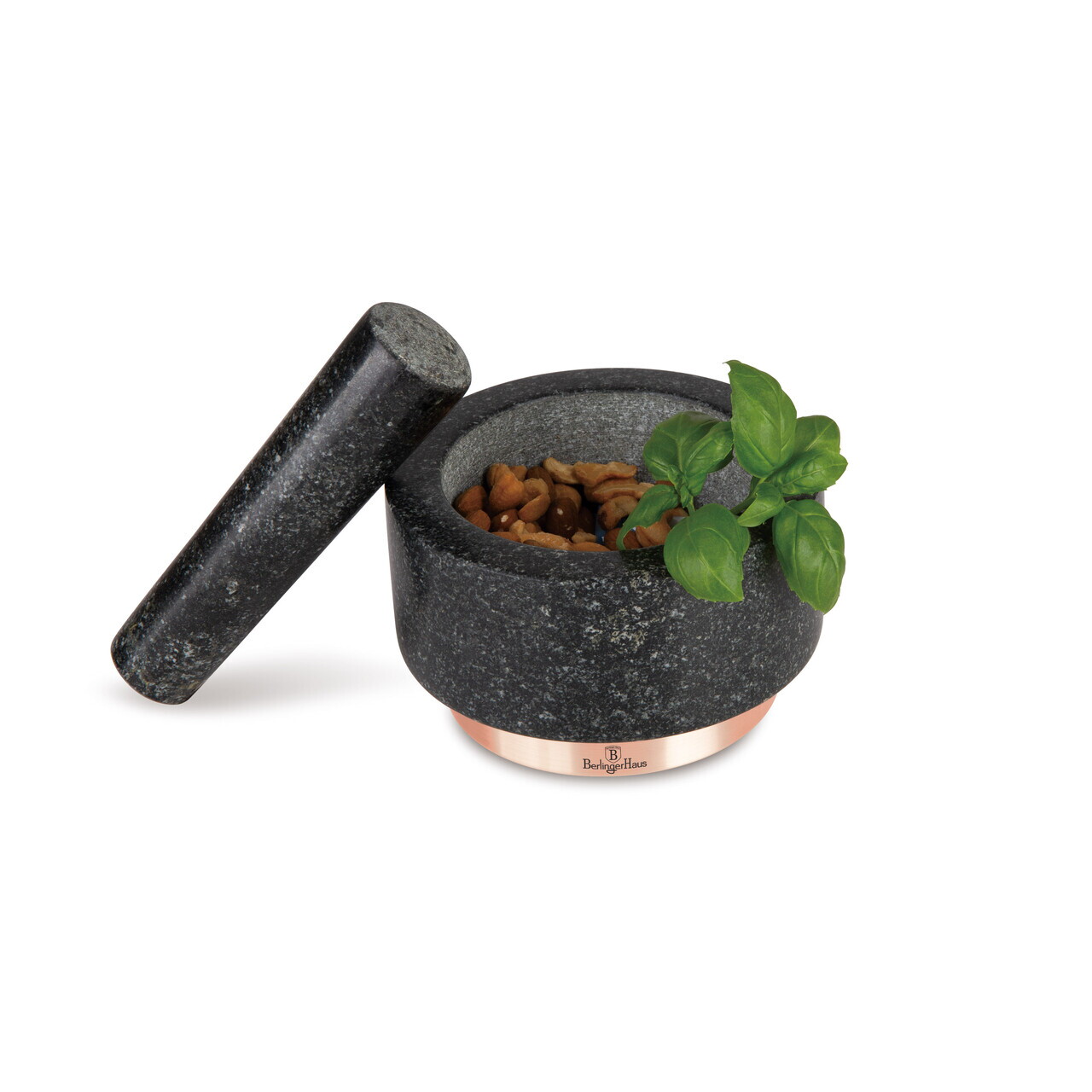 Mojar cu pistil Berlinger Haus, Black Rose, 14x8 cm, granit, negru/roz - imagine 6