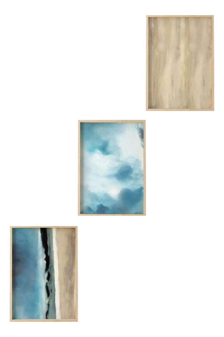 Set 3 tablouri decorative, Huhu470, Cadru: 100% LEMN MASIV (Grosime: 2,5 cm), Multicolor - view 2