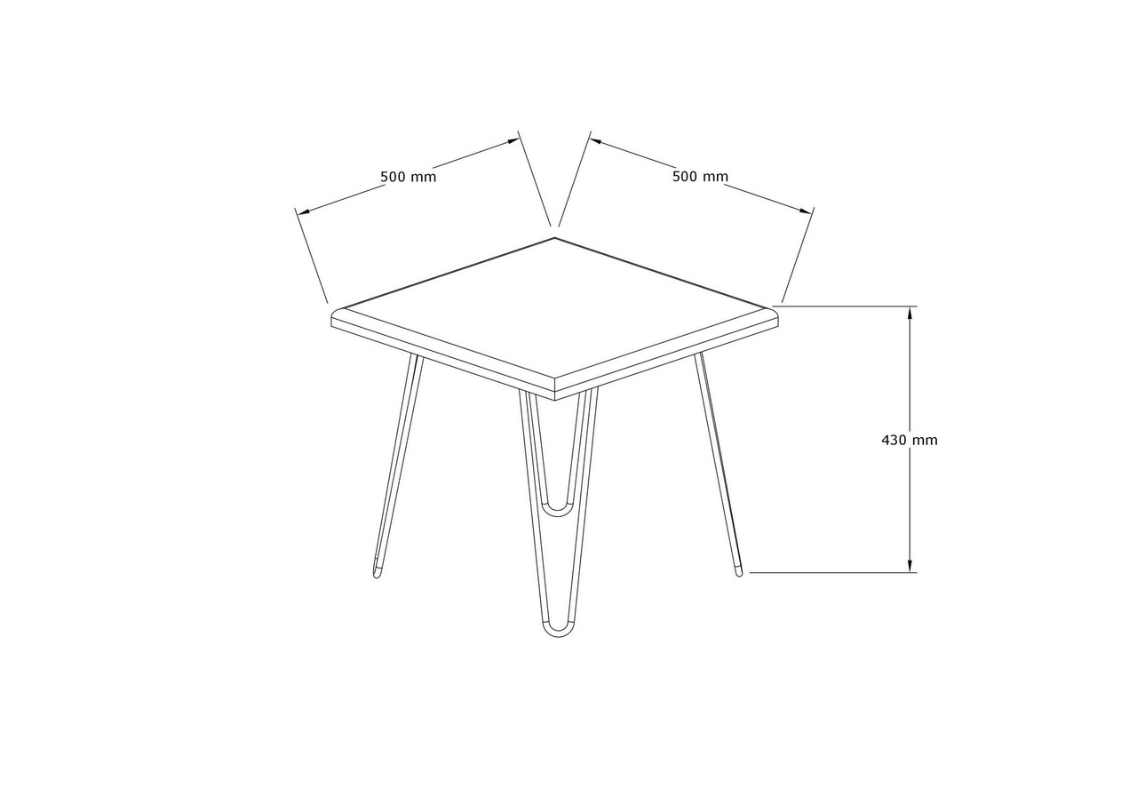 Masuta de cafea, Puqa Design, Mahic, 50x43x50 cm, Lemn, Nuc / Negru