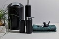 Set de baie 4 piese Calvo, Wenko, ABS/metal, negru/argintiu