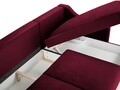 Coltar extensibil reversibil, Pansy, Mazzini Sofas, 4 locuri, cu lada de depozitare, 220x150x90 cm, catifea, rosu