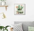 Tablou decorativ Cactus Jar -D, Mauro Ferretti, 40x40 cm, canvas/lemn de pin/plastic, multicolor
