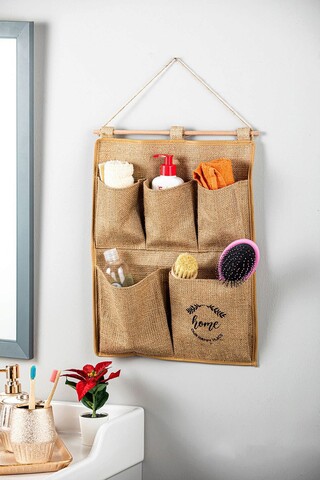 Organizator suspendat, rph.bsk.018, 30x29x29 cm, fetru, maro deschis