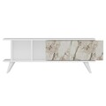 Comoda TV, Odessa, Liberty, 120x30x45 cm, PAL, Alb / Marmura