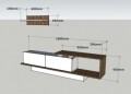 Comoda TV cu dulap, Wooden Art, Asos White Walnut