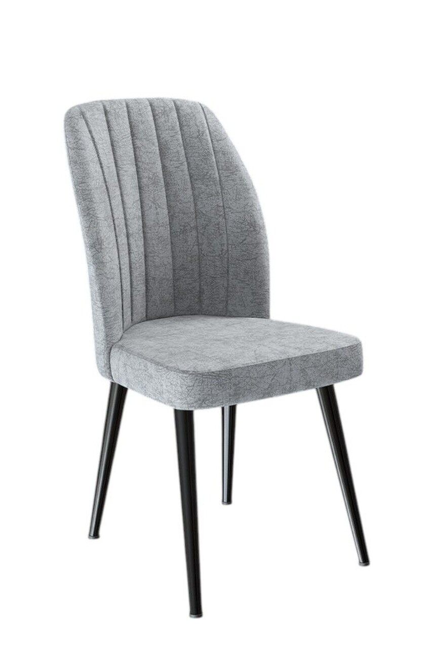 Set scaune 6 piese, Hanah Home, Platinum, Gri/Negru — imaginea 2