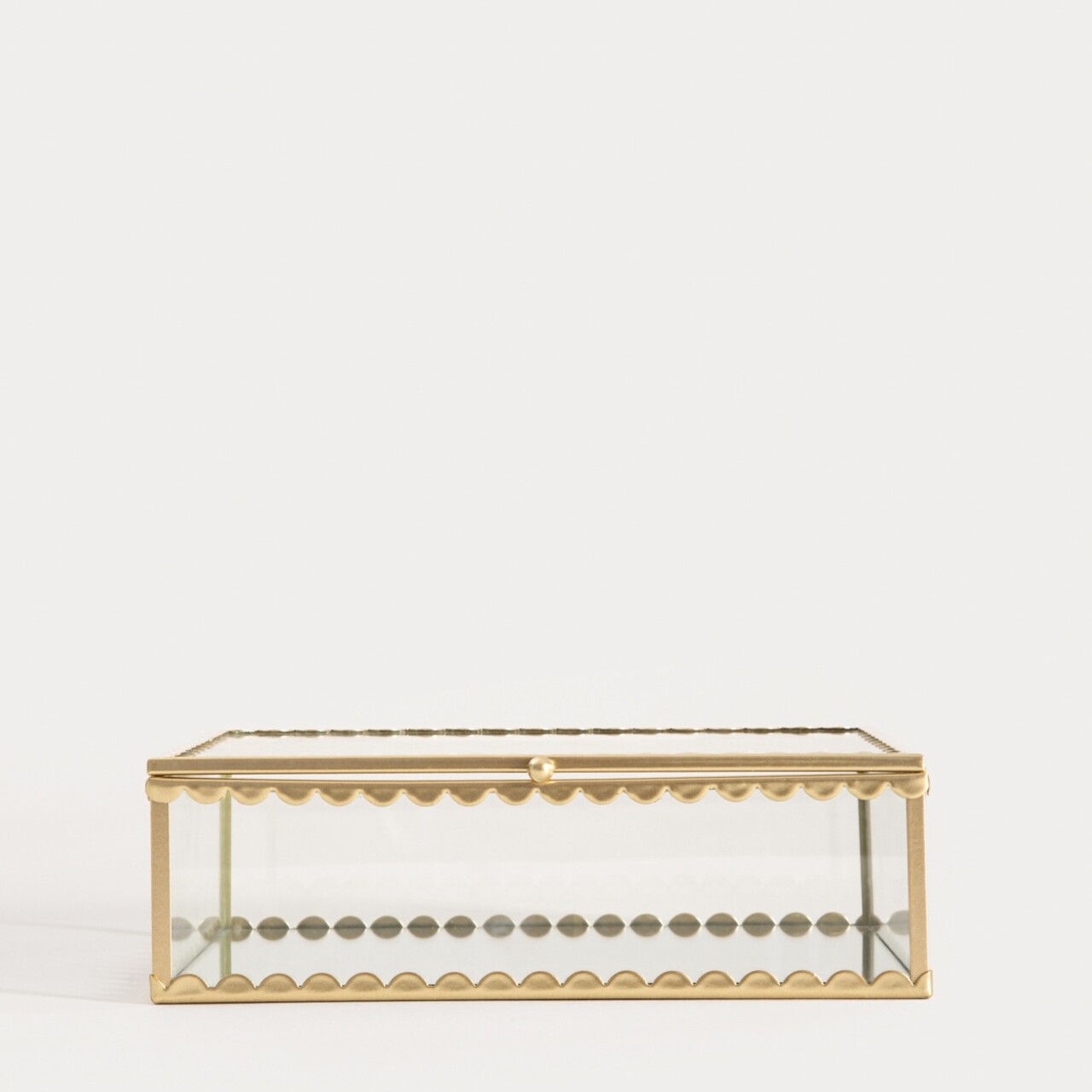 Cutie pentru bijuterii Grazia, Homla, 18x13x5.5 cm, sticla/metal, auriu/transparent - 1 | YEO