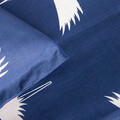 Lenjerie de pat King Size, Devika, Homla, 3 piese, 200x220 cm, bumbac satinat, albastru/alb