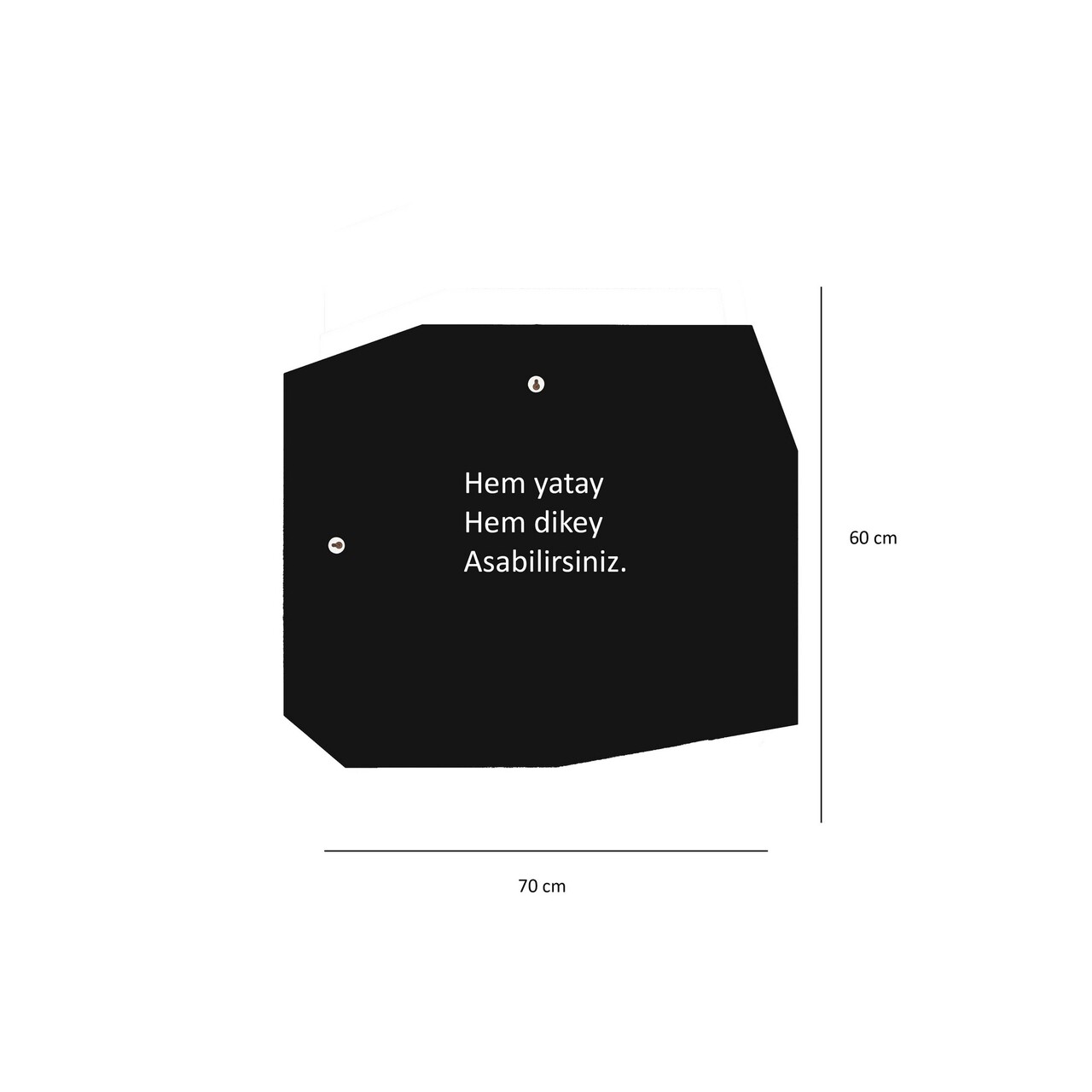 Oglinda decorativa, Neostill, Quartz Mirror, 70x60x2 cm, MDF , Negru