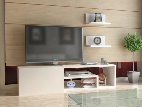 Comoda tv, decorotika, zeplin, alb