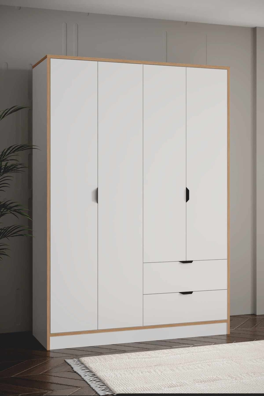 Dulap pentru haine, Hanah Home, Arden 4, 145x182x44 cm, Alb - view 2