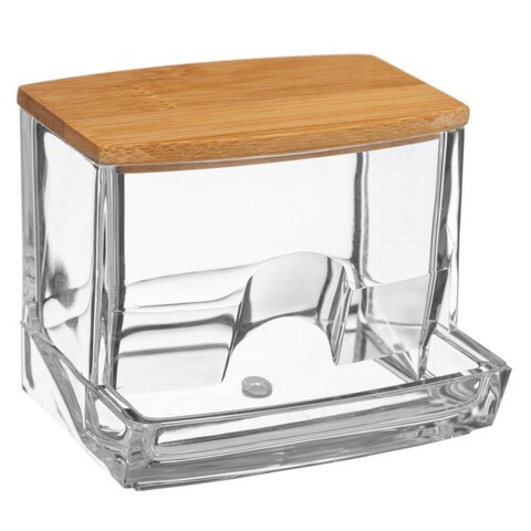 Organizator betisoare de urechi selena, 5five, 9.3 x 8 x 7.4 cm, polistiren/bambus