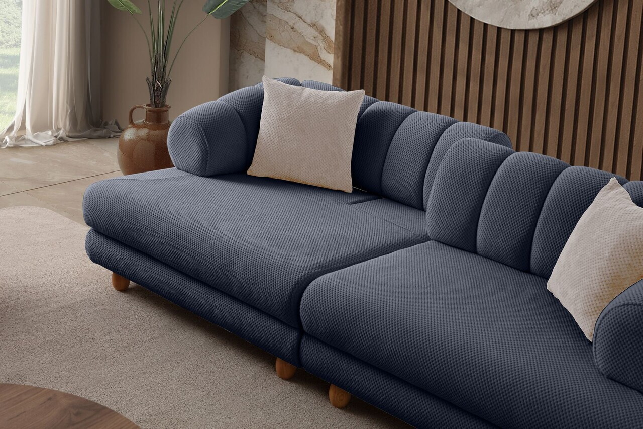 Canapea 3 locuri, Atelier del Sofa, 752EST1161, Lemn de carpen/PAL melaminat, Albastru navy - view 8